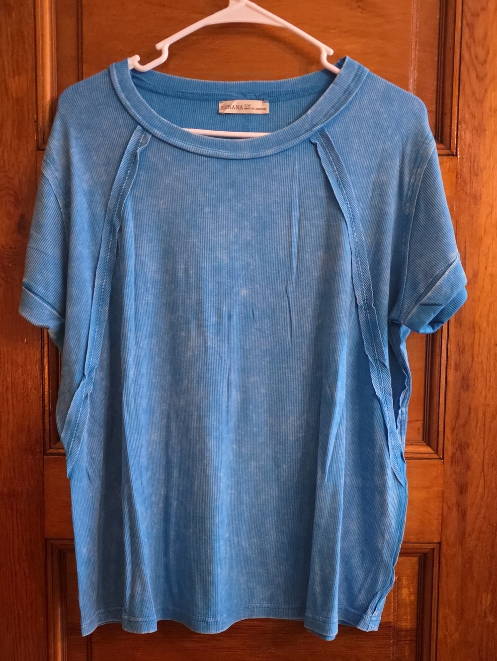 Zenana Ocean Blue Rayon/span Top